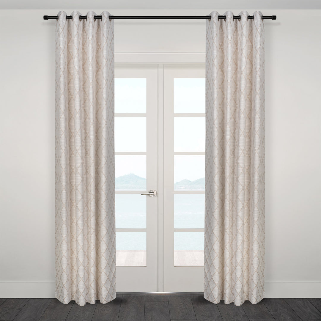 Rideau jacquard horizontal transparent en lin Roma 108" x 95"