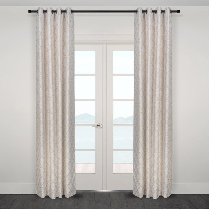 Rideau jacquard horizontal transparent en lin Roma 108" x 95"